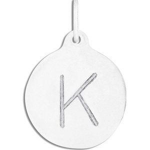 Helen Ficalora Sterling Silver Alphabet Initial K Pendant/ Disk Charm